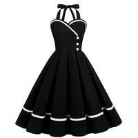 1950 -те халтер рокля за дамски винтидж рокли без ръкави за сватбени коктейл рокля вечер къса рокля за люлка