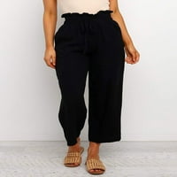 Acelitt дамски ежедневни панталони еластични талии твърди удобни джогинг джогинг панталони с джобове