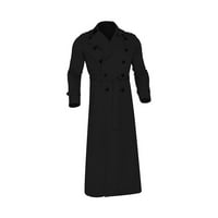 Ветроустойчиво мъжко палто топъл паун мек за ваканция ежедневно носете черно xl