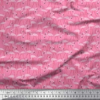 Soimoi Rayon Fabric Flamingo Bird Print Sewing Fabric Wide Yard