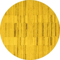 Агли Компания Машинно Пране Вътрешен Кръг Плътен Жълт Модерна Зона Килими, 7 ' Кръг