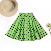 Sehao Kids Thddler Baby Girls Spring Summer Summer Polka Dot памучни поли дрехи Зелени m