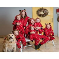 Biekopu Коледна семейна пижама, еднократна мама татко деца елен качулка ромпер