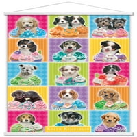 Кийт Кимбърлин - Кученца - Стенски плакат за тарталети с дървена магнитна рамка, 22.375 34