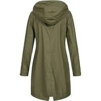 Zippe яке палто женско водоустойчиво солидно твърдо качулка с качулка ветровито дъжд на открито яке дълго женско палто дълго дамско палто армия зелено s