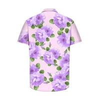 Мъжки ризи SDJMA Винтидж раирана лека плетеница Мъжки не-позиционираща печат на хавайска риза на лапета ежедневна комфортна плажна риза с къс ръкав ревера горна риза блуза