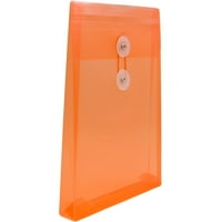 Пластмасови пликове, 6.3х9. 3, пакет 120, оранжев, низ за копчета, отворен край