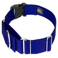 Country Brook Petz® Bright Royal Blue Draither Nylon Martingale с Deluxe Buckle - направен в САЩ, малки