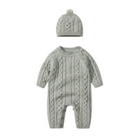 Sngxgn бебе момче момиче ромпер памук зимен качунен костюм бебешки обхождащо облекло бебе момче ромпер, сиво, размер 90