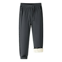 Cllios Мъжки суитчъри от руно зимни топли атлетични шерпа, облицовани писти за джоггери панталони с теглене еластична талия панталони