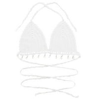 Комплекти за бикини за жени две нови модни издълбани чисти ръчно тъкани черупки бикини топ бански костюм