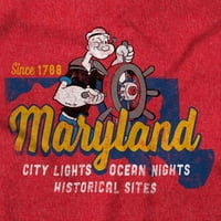 Popeye The Sailor Man Maryland MD женска тениска Дамски тий тийнейджър бранди m