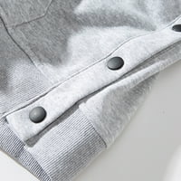 Мъжки плътни бутон качулки с дълъг ръкав от джобна блуза с качулка с ръкав