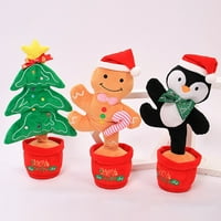 Преносима коледна кукла на Kiskick с песни - Декоративен фестивал Dancing Plush Snowman Xmas Talking Toy за подаръци за подаръци