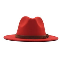 кофа слънчеви шапки Дамски класически широка флопи Панама шапка колан тока вълна шапка федора