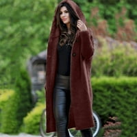 Entyinea дамски ежедневно палто срязване топла зима извънгабаритни якета за изстрелване рошаво палто xxl