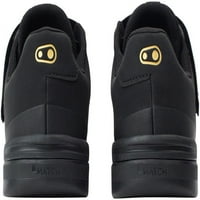 Crank Brothers печат Boa Мъжки плоска обувка - Черно злато черно, размер 7