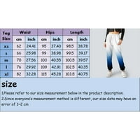 Широк крак панталони за жени Джобен анцуг отпечатани удобен Висока талия тренировка Джогъри панталони ежедневни панталони