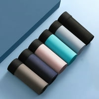 Rygai Men Underpants Ice Silk U Conve плюс размер близък гащи от средата на талията за ежедневно износване, черно L