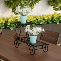 Растителна стойка-2-етажна закрит или открит декоративни Реколта количка от чиста градина