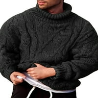 Мъже пуловер тромаво трикотаж дебел пуловер зима за джъмпер с висок врат обикновен плот