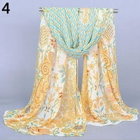 Мода Жените дълго мека обвивка шал паун модел тънък шифон шал подарък
