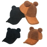 Технинална регулируема бейзболна шапка с декоративни мечки уши на открито за топло поддържане
