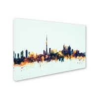 Търговска марка изобразително изкуство Торонто Канада силует синьо платно изкуство от Майкъл Томпсет