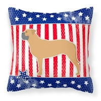 Carolines Treasures BB3371PW USA Patriotic Bullmastiff Fabric Декоративна възглавница 14HX14W, Multicolor