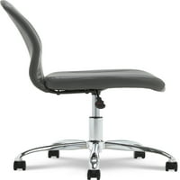 Serta Essentials веганска кожа и мрежест стол за задачи без ръкави, 250lb. Капацитет, сиво