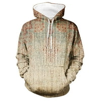 Cuoff суичър качулки за мъже отпечатък плюшено топло палто Пълно пуловер Небрежен палто джоб пуловер есен зимно палто бежово 3x