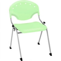 Рико серия модел Пластмасов стек стол с ръце, зелен