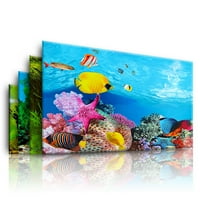 Фарфи аквариум фон Плакат океан самозалепващ се с рибен резервоар Фон декор