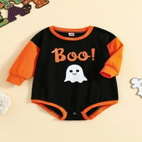 Musuos baby halloween romper карикатура призрачна буква за печат contrast color patchwork с дълъг ръкав кръг