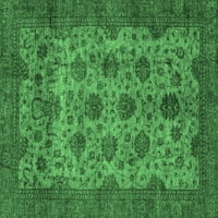 Ahgly Company Indoor Rectangle Abstract Emerald Green Modern Area Rugs, 8 '12'