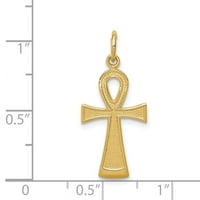 14k жълто злато чар висулка тематичен Ankh Cross