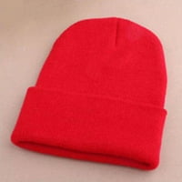 Мъжка дамска шапка плетена ски шапка Хип-хоп зимна топла Унисе Плътен цвят шапка