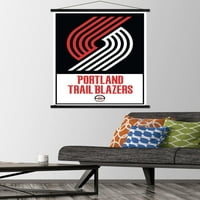 Portland Trail Blazers - Плакат за стена с лого с дървена магнитна рамка, 22.375 34