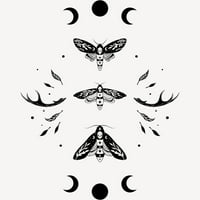 Death Head Moths Night Juniors Athletic Heather Cream Graphic Tee - Дизайн от хора 2XL
