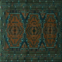 Ahgly Company Indoor Rectangle Persian Turquoise Blue Traditional Area Cugs, 5 '8'