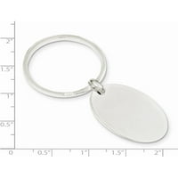 Сребрен сребърен овален ключ, направен в САЩ QQ13