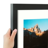 Arttoframes 12. Matted Picture Frame с 8. Единична снимка за отваряне в рамка в 1. Сатен черен и лек кремав постелка