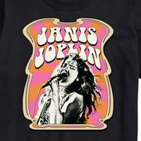 Джанис Джоплин - стил плакат-Мъжка тениска с къс ръкав