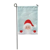 Син ретро стилизиран Коледа Дядо Коледа Копие пространство Червена градина Флаг декоративен флаг къща банер