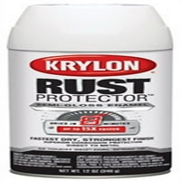 Krylon Rust Protector Alkyd Enamel Semi-Gloss Spray Paint, бял, унция