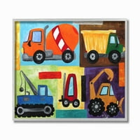 Детска стая от Ступел Строителни Камиони комплект рамкирани стена арт от нджойарт