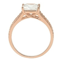 2.43ct Princess Cut Clear Moissanite 14K Rose Gold Anniversary годежен пръстен размер 6.75