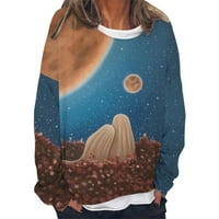 Суитчър качулки за жени зимни есенни дрехи рисуване на свещта пуловер печат кръг кръг пуловер