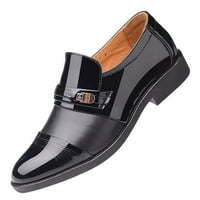 DMQUPV парти обувки за мъже кожени кожени обувки Оценка пръст с ниски токчета приплъзване на кухи дишащи обувки за парти за мъже кожени обувки черно 8