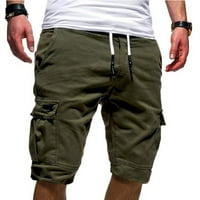 IOPQO товарни къси панталони за мъже Мъжки летни ежедневни плюс размер много джобен инструмент за спортни къси панталони Пет точки панталони на панталони на панталони